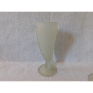 Vintage Tiara Indiana Glass Powder Horn Cornucopia Pilsner 10 oz Frosted